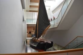 A ship on display at the Galway City Museum.